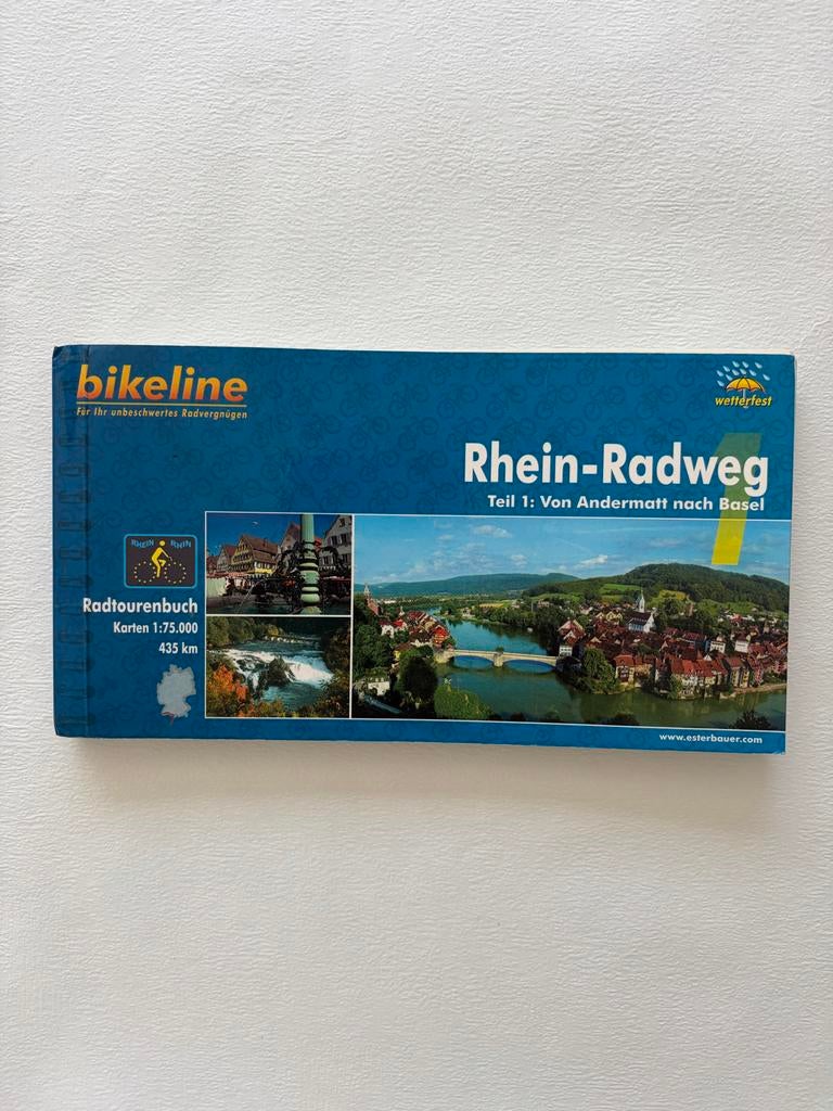 Bikeline Rhein-Radweg 1 van Andermatt naar Basel - Fietsgids, Boeken, Reisgidsen, Overige merken, Fiets- of Wandelgids, Europa