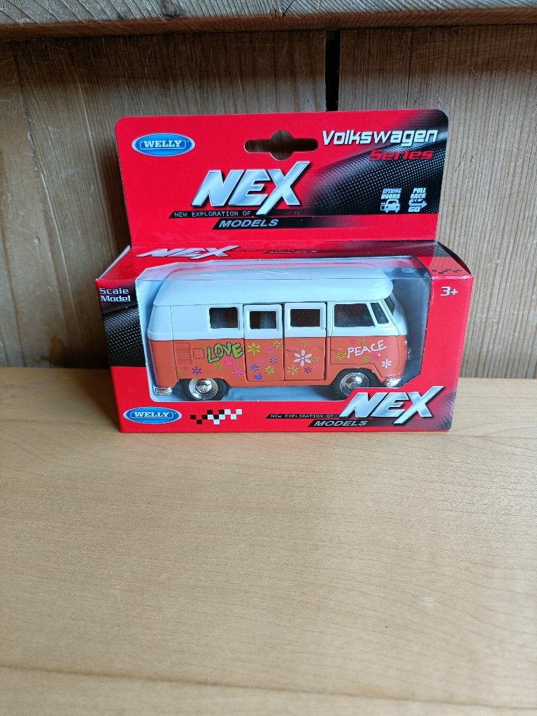 Welly VW T1 Bus Love en Peace, Ophalen of Verzenden, Nieuw, Auto, Overige merken