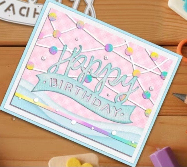 Nieuw  snijmal tekst  Happy Birthday, Ophalen of Verzenden