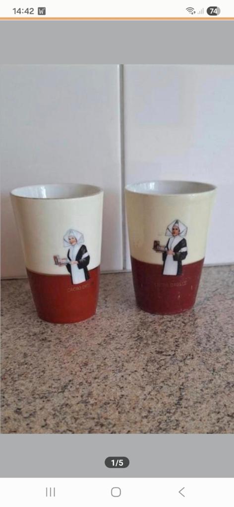 2 Droste bekers. Ook apart te koop., Ophalen of Verzenden
