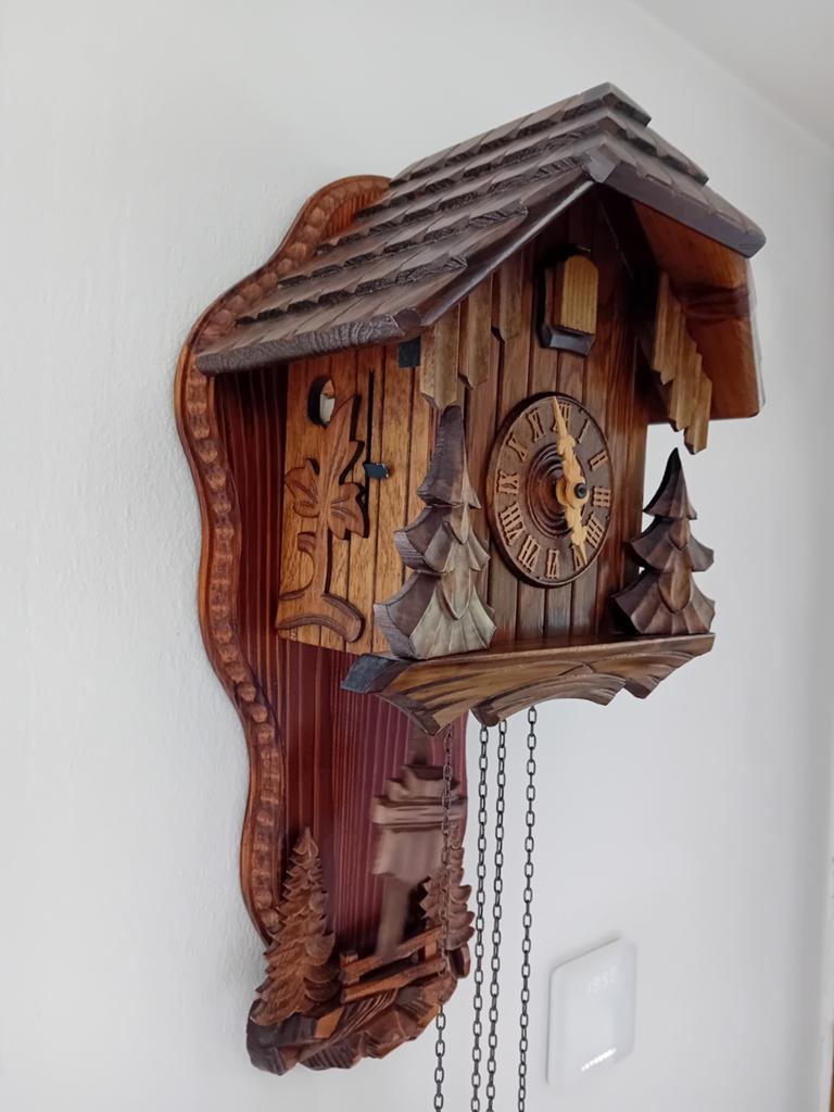 Koekoeksklok weekloper prachtig houtsnijwerk, Antiek en Kunst, Antiek | Klokken, Ophalen of Verzenden