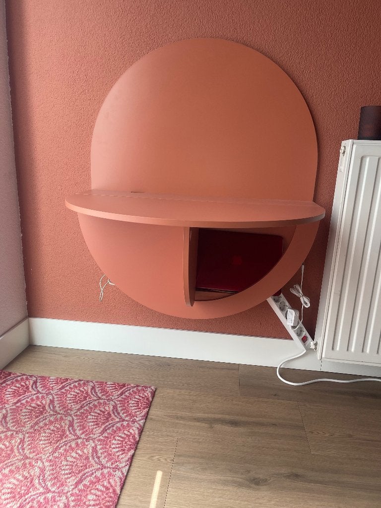 Opklapbaar wandbureau, Huis en Inrichting, Bureaus, Ophalen, Kabelgoot, Zo goed als nieuw, Overige typen