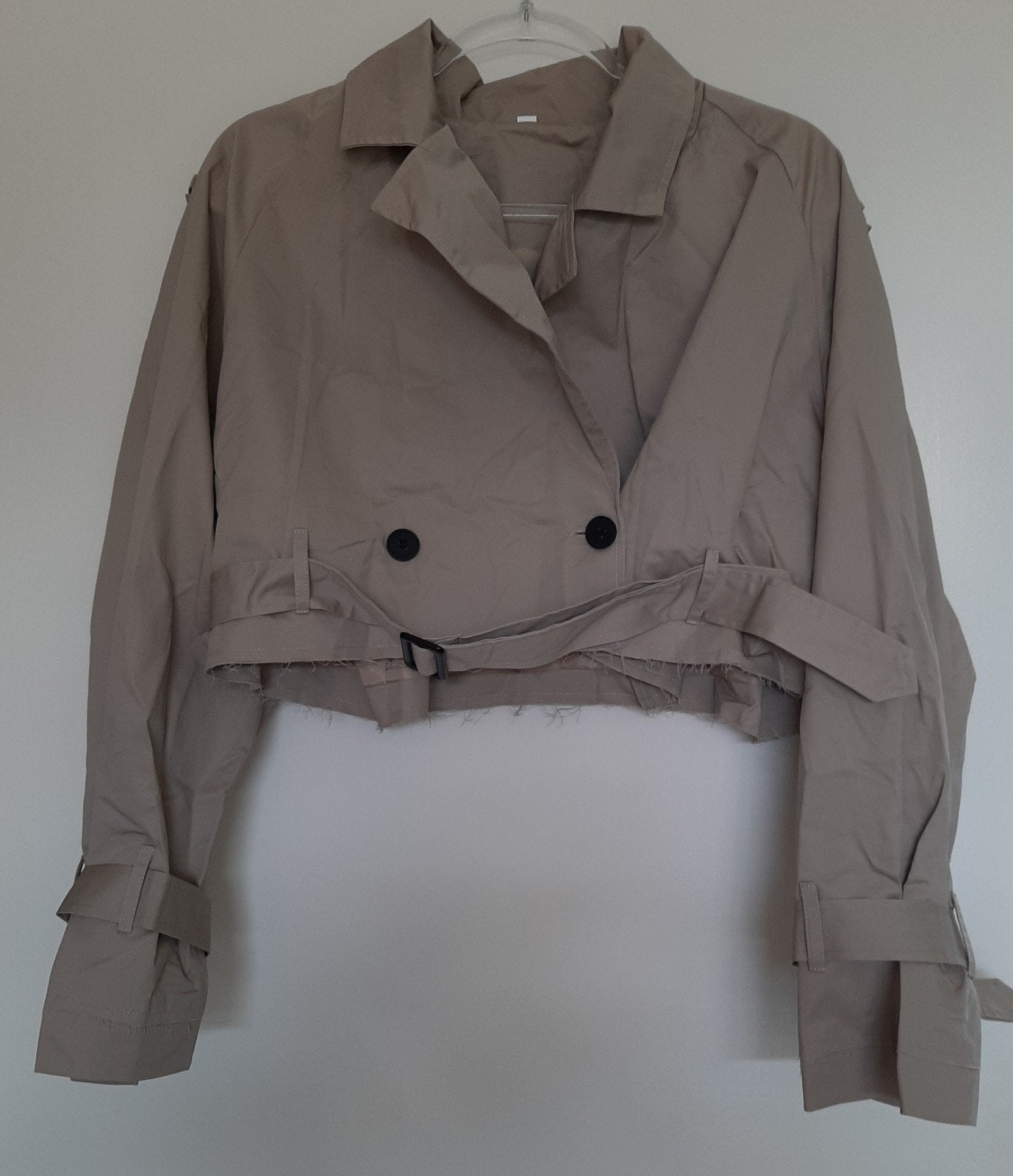 Beige Cropped Trenchcoat Jack Maat M, Verzenden, Nieuw, Maat 38/40 (M), Beige