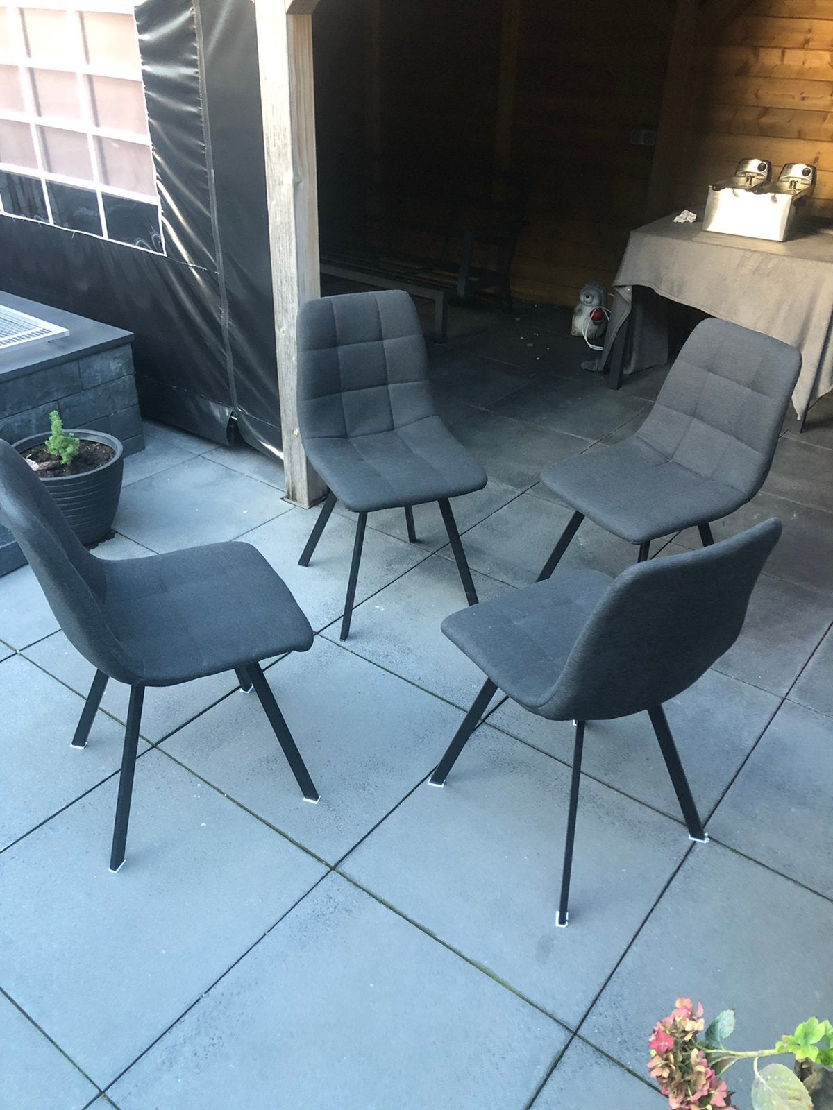 Eetkamer stoelen set ,stoel zwart, Ophalen, Zwart, Zo goed als nieuw, Vier