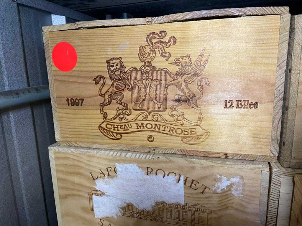 12 flessen Château Montrose 1997 - Bordeaux Grand Cru, Gebruikt, Frankrijk, Ophalen of Verzenden, Rode wijn