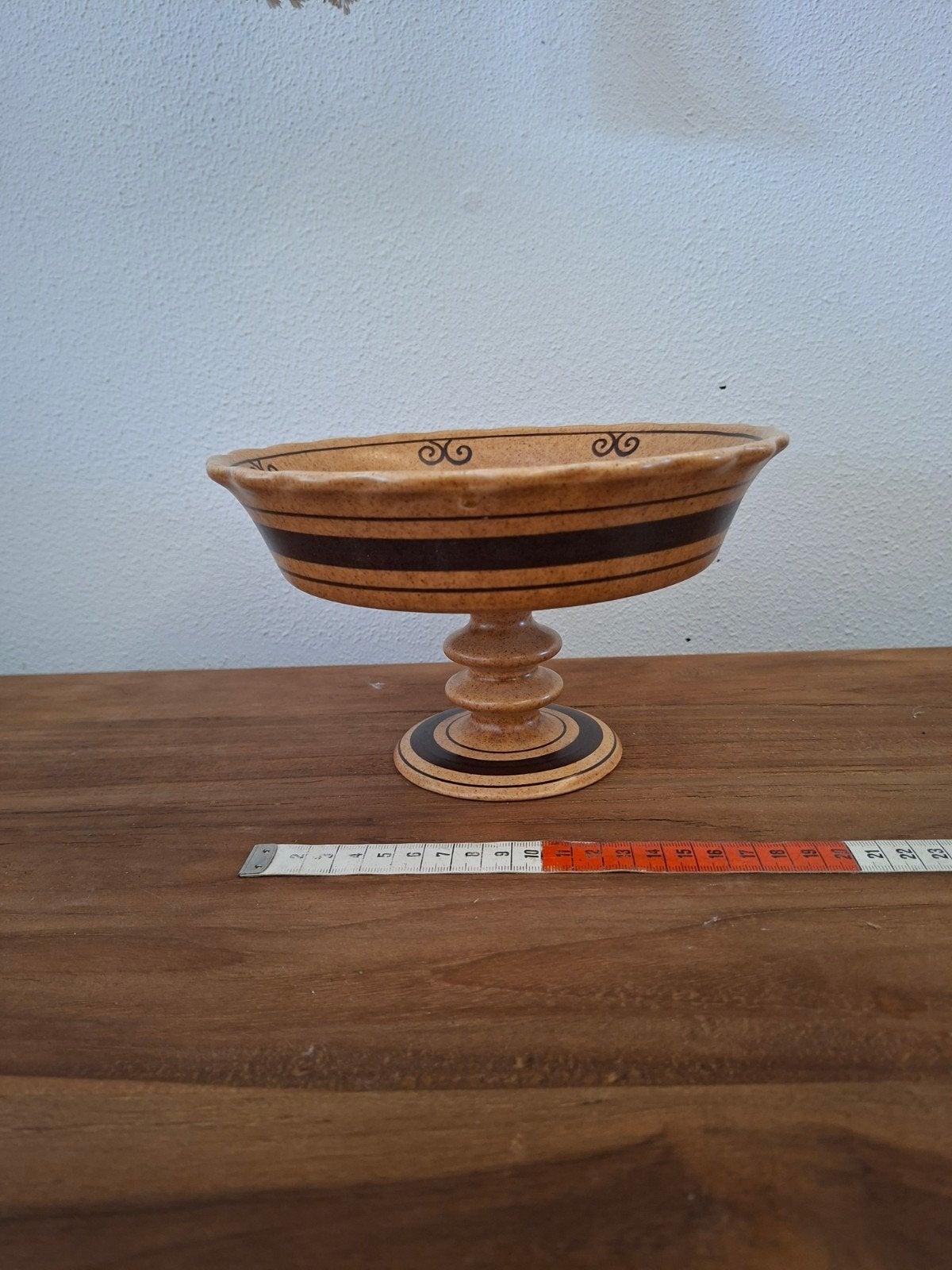 Vintage Flora Gouda Holland schaal op voet, decor Arges, Antiek en Kunst, Ophalen of Verzenden
