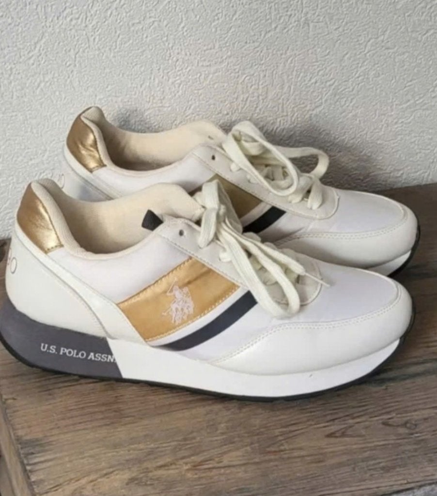 Mooie nieuwe sneakers wit/goud - Maat 40, Ophalen, U.S. Polo Assn., Wit, Nieuw