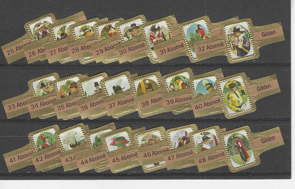 reeks 2609  gilden  25-48   sigarenbanden, Ophalen of Verzenden, Zo goed als nieuw, Sigarenbandjes