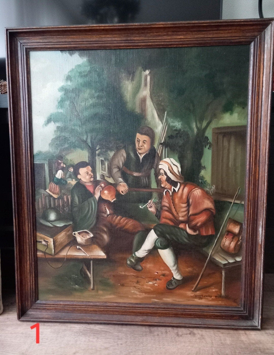 olieverfschilderij genreschilderij, Ophalen