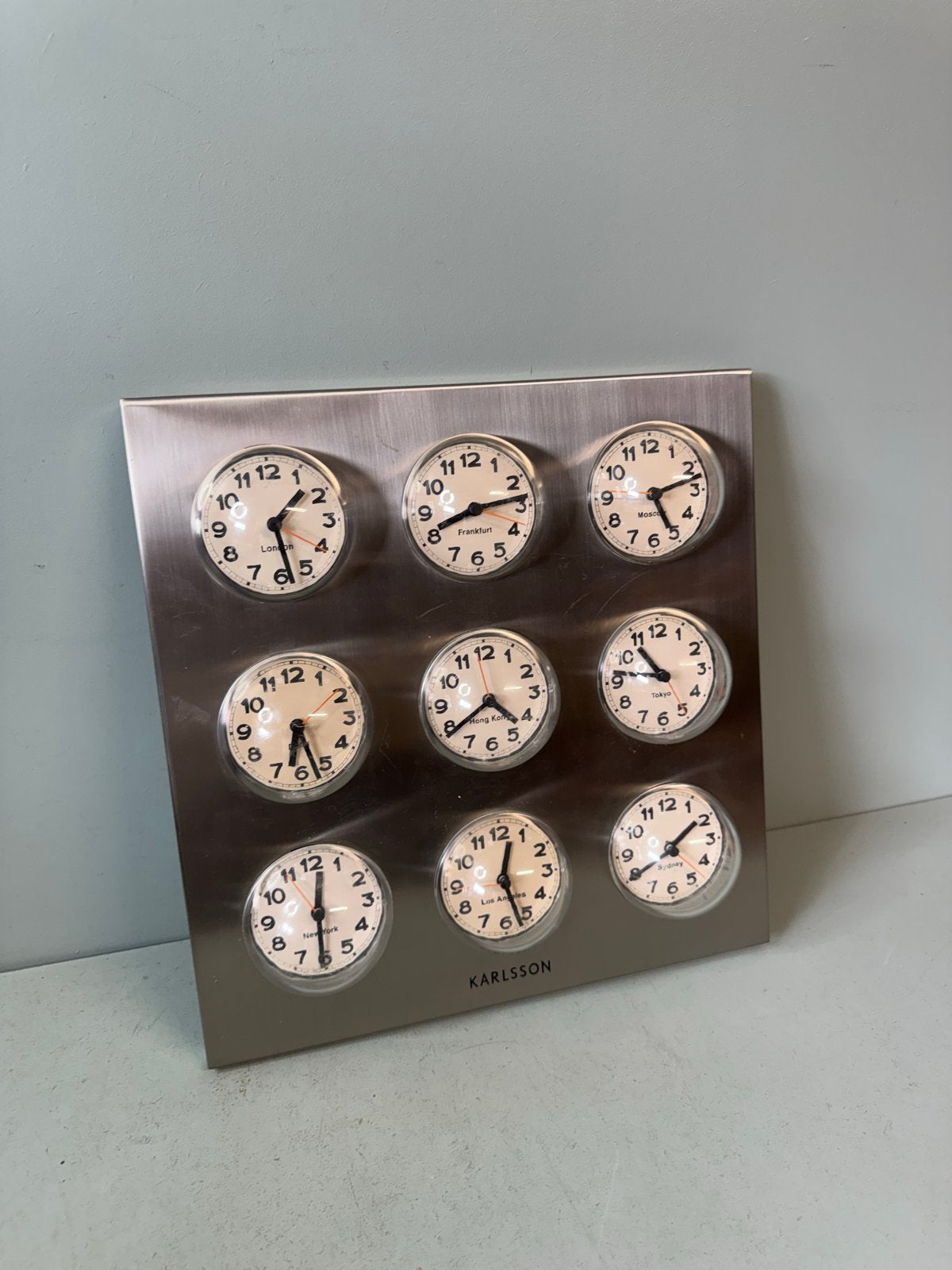Vintage Karlsson Wereldklok - 9 Tijdzones, Vintage, Analoog, Werkt op batterijen, ?