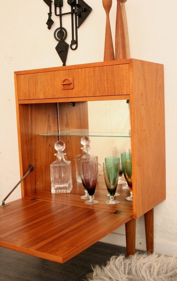 Deens jaren 50 kastje barretje - vintage mid century design, Gebruikt, -, -, Ophalen of Verzenden