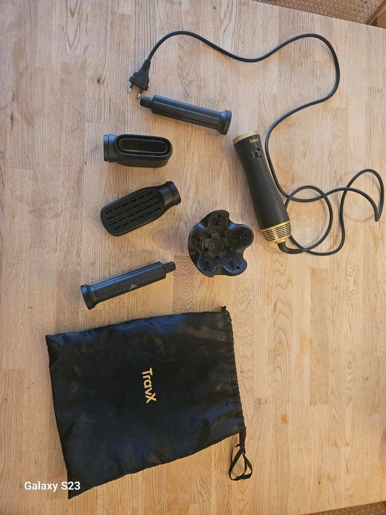 TravX Hot Air Styler 1000W - Föhnborstel met Opzetstukken, Ophalen of Verzenden, Zo goed als nieuw, Haarverzorging