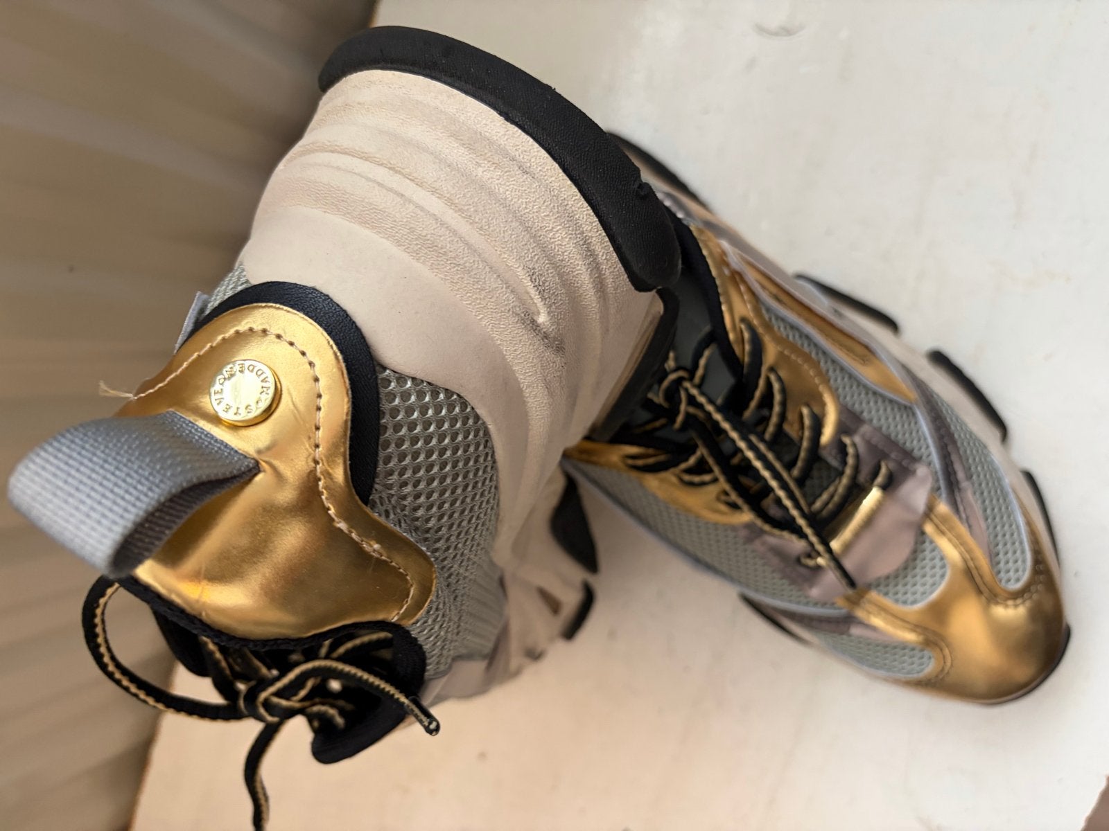Steve Madden Sneakers Goud/Grijs Maat 39, Ophalen of Verzenden, Gedragen, Overige kleuren, Sneakers of Gympen