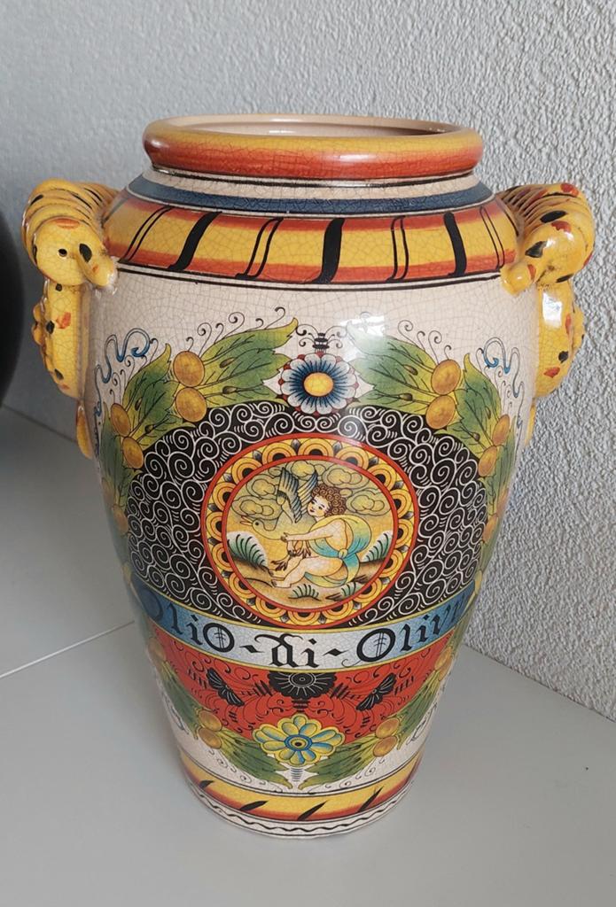 Oude Italiaanse olijfoliekruik  , Keukendecoratie, Ophalen