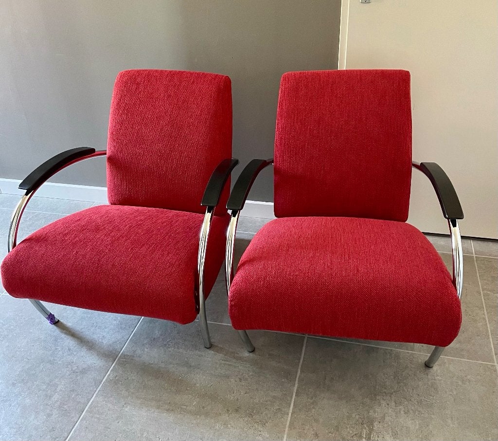 2X Gelderland fauteuil 5470 Jan des Bouvrie als nieuw, Ophalen, 75 tot 100 cm, Zo goed als nieuw, Stof