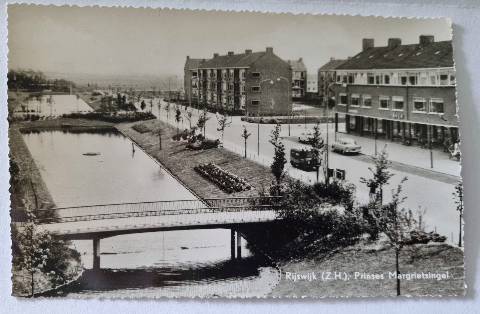 Oude ansichtkaart Rijswijk, Prinses Margrietsingel, Verzamelen, Ophalen of Verzenden, Ongelopen, Zuid-Holland