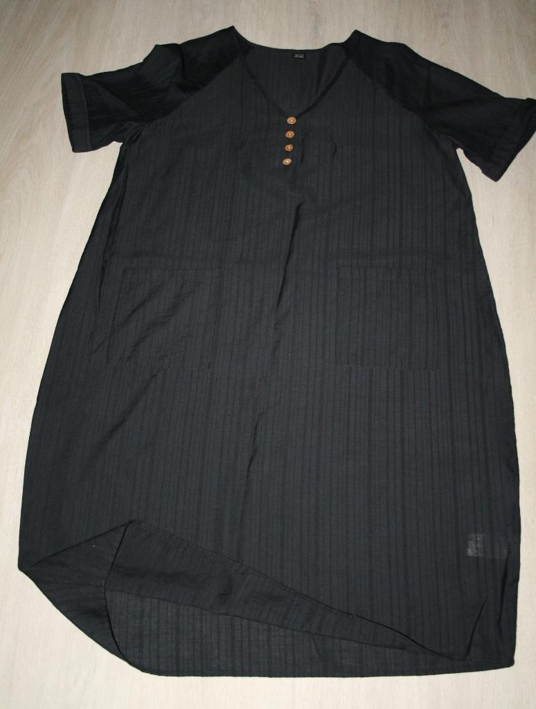 Zwart viscose jurk ballonjurk mt 42 L XL nieuw, Kleding | Dames, Jurken, Verzenden, Zwart, Maat 42/44 (L), Nieuw