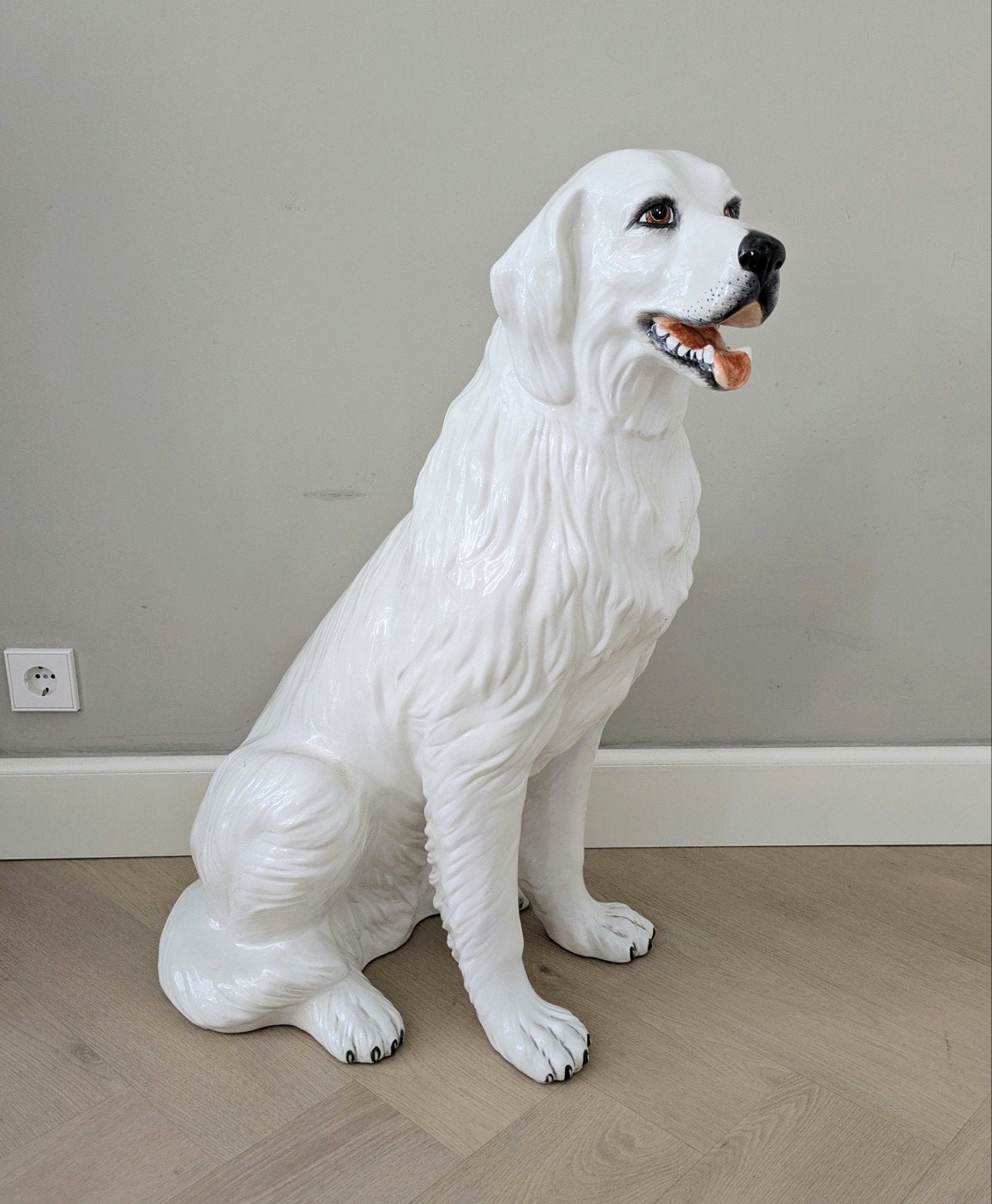 Grote vintage keramieken hond, Ophalen, Zo goed als nieuw, Dier