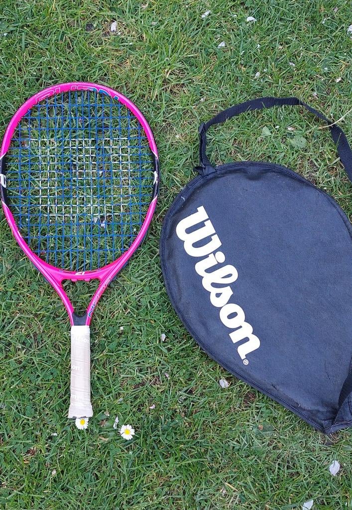 Wilson Burn Junior 21 Tennisracket - Roze met hoes, Gebruikt, Ophalen of Verzenden, Racket, L0