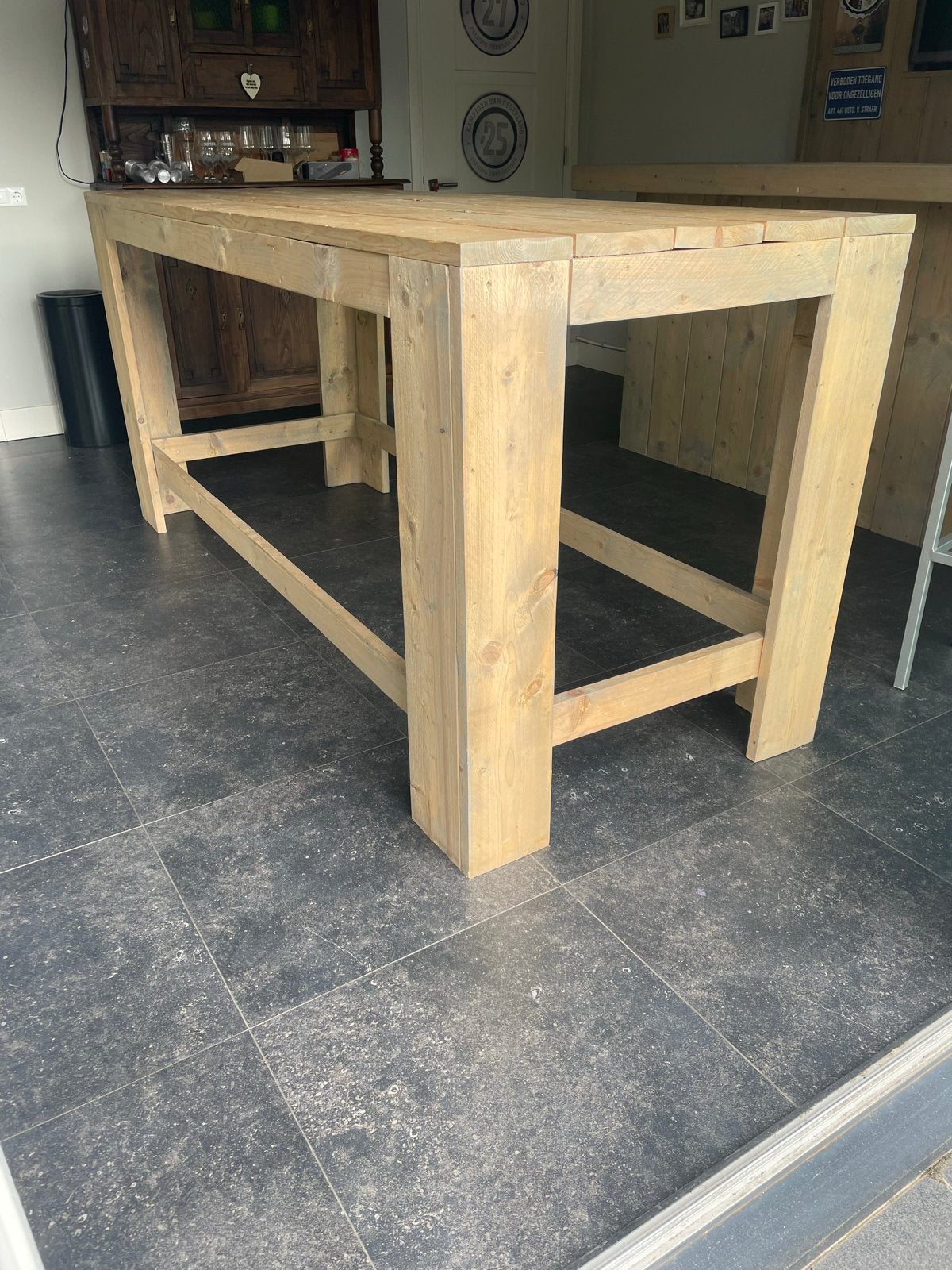Robuuste Bartafel van Steigerhout 240x95x110, Ophalen, Gebruikt