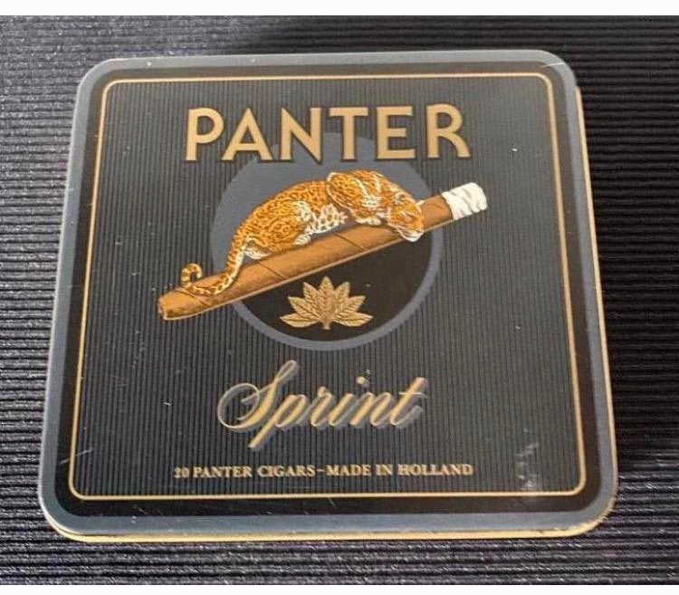 Blikje van Panter sprint cigars.  Afm. 9x8,5 cm., Ophalen of Verzenden, Zo goed als nieuw, Overige, Overige merken