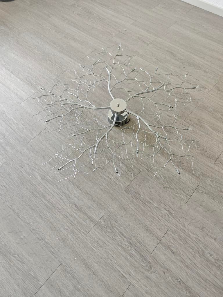 Zilverkleurige plafondlamp met takken design, Huis en Inrichting, Lampen | Plafondlampen, Ophalen of Verzenden