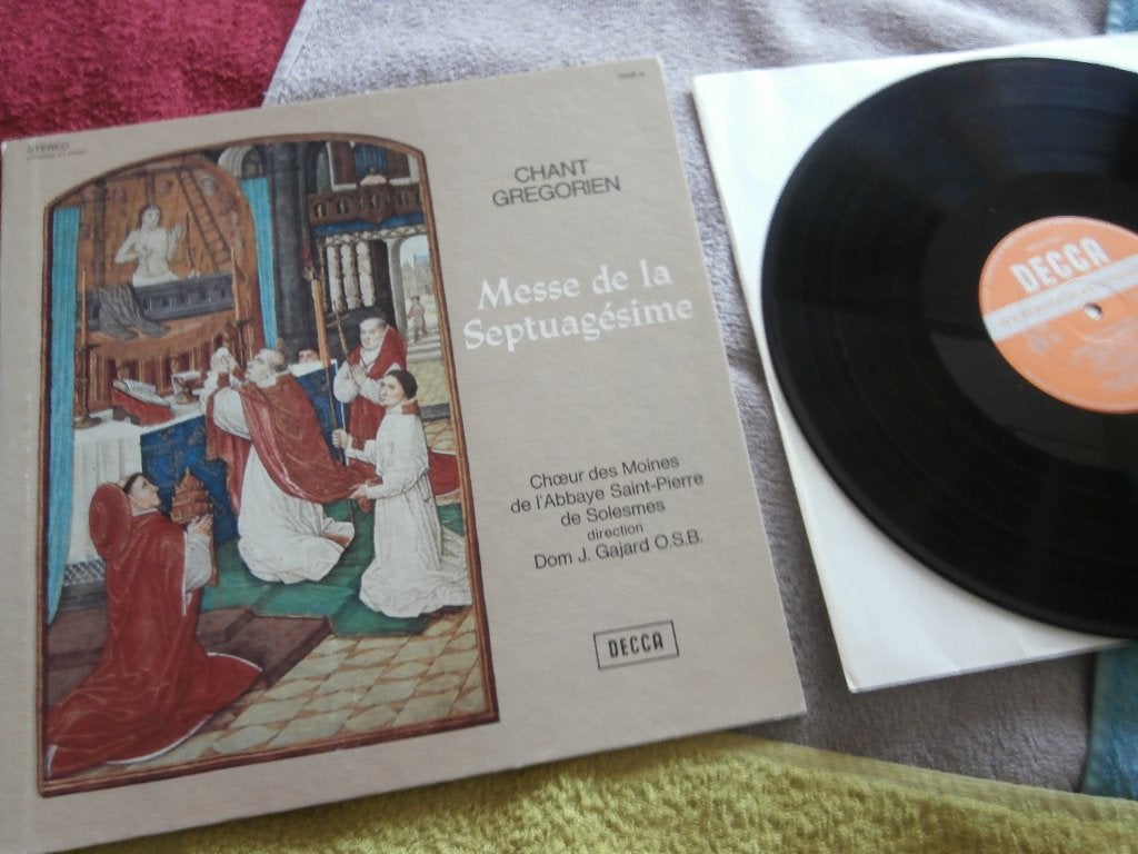 LP - Chœur Des Moines De L'Abbaye Saint-Pierre - Aswoensdag, LP, Ophalen of Verzenden, Zo goed als nieuw, Fotohoes