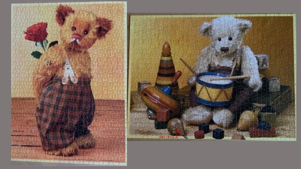 2 beren legpuzzels van Selecta (1000 stukjes), Ophalen, 500 t/m 1500 stukjes, Gebruikt
