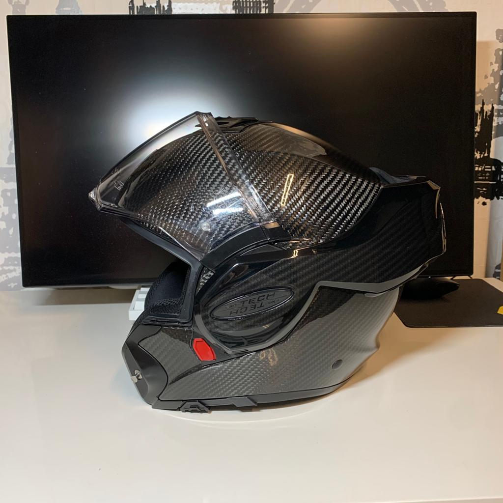 Scorpion Exo Tech Carbon maat S – Reride Motowear, Motoren, Kleding | Motorhelmen, Overige merken, Systeemhelm, Heren, Ophalen of Verzenden