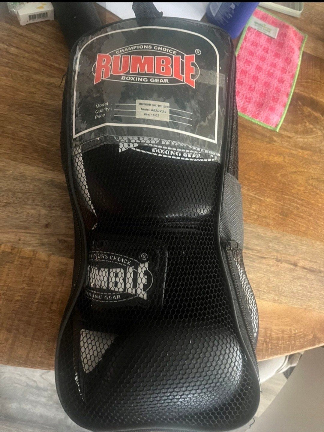 Rumble Boks-handschoenen Zwart/Wit - Zo goed als nieuw, Ophalen, Zo goed als nieuw, Bokshandschoenen