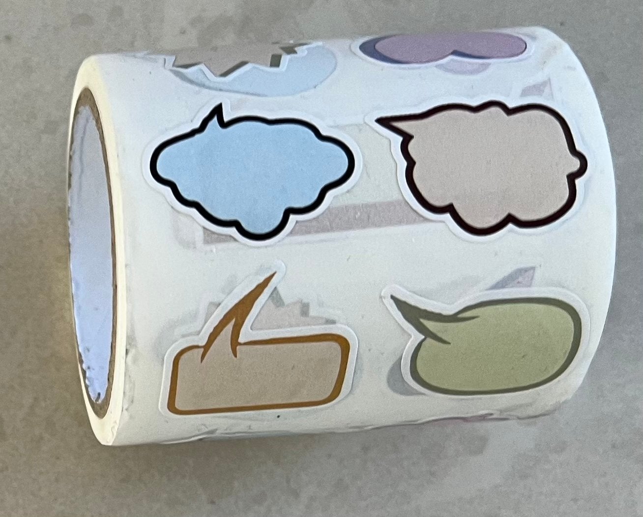 Leuke spraakwolkjes stickers op rol ( nieuw), Hobby en Vrije tijd, Ophalen of Verzenden, Nieuw