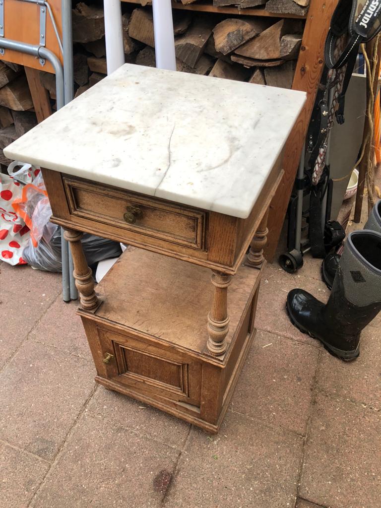 Vintage nachtkastje, Huis en Inrichting, Slaapkamer | Nachtkastjes, Ophalen, Zo goed als nieuw, Minder dan 45 cm, 55 tot 70 cm