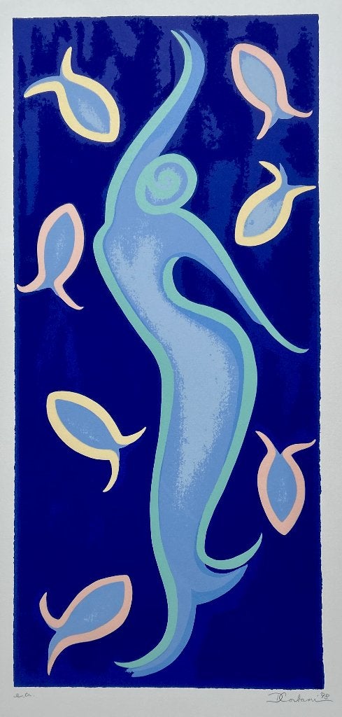 Zeefdruk Donna Corbani, Gesigneerd, Verzenden, Zeefdruk