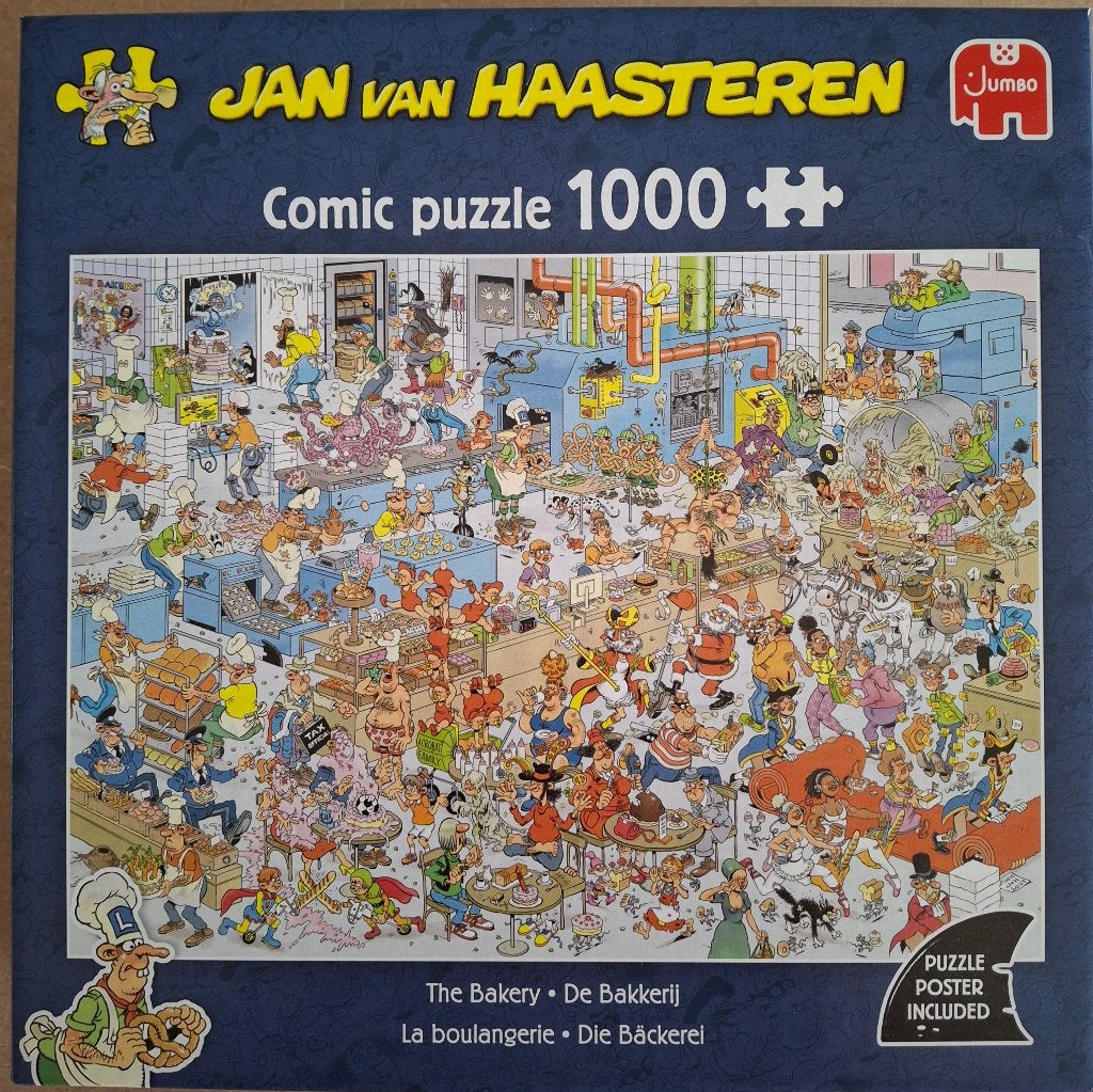 Jan van haasteren 1000 legpuzzel de bakkerij, Ophalen of Verzenden, 500 t/m 1500 stukjes, Zo goed als nieuw