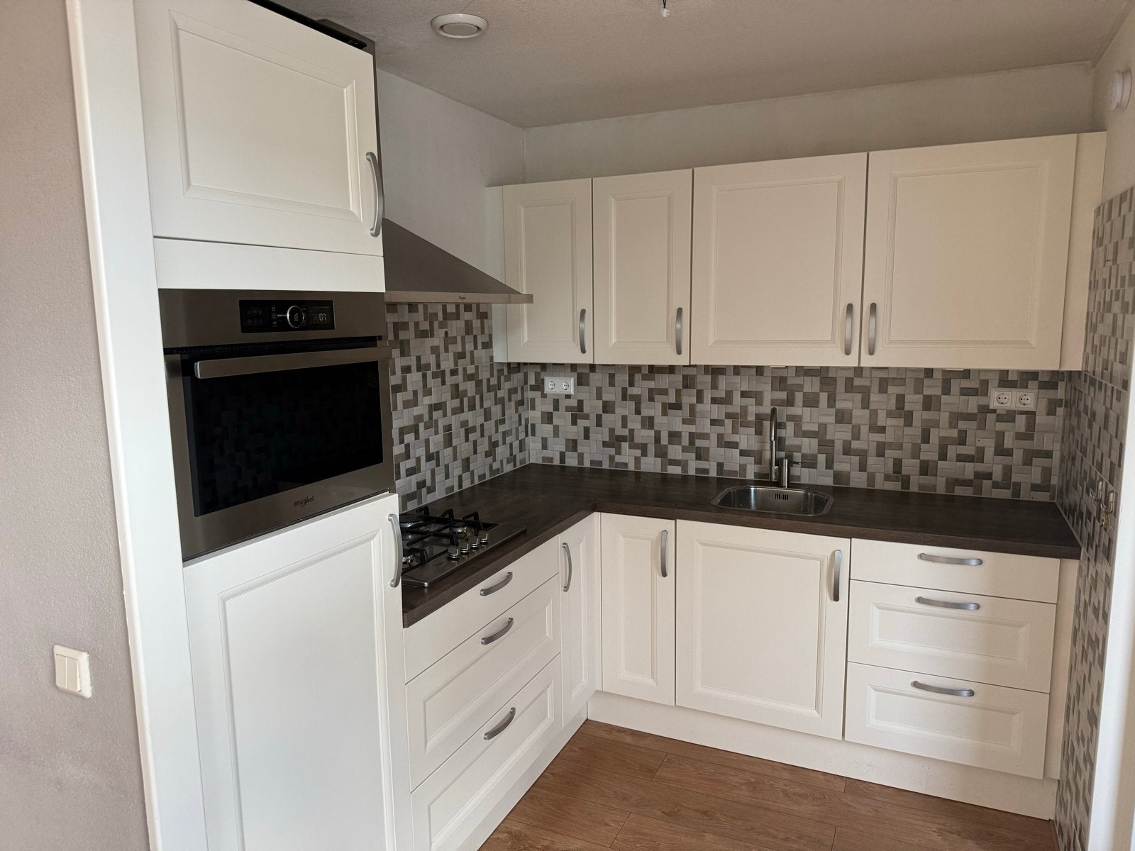 L-vormige keuken inclusief apparatuur, Huis en Inrichting, Keuken | Complete keukens, Ophalen, Gebruikt, Overige materialen, Wit