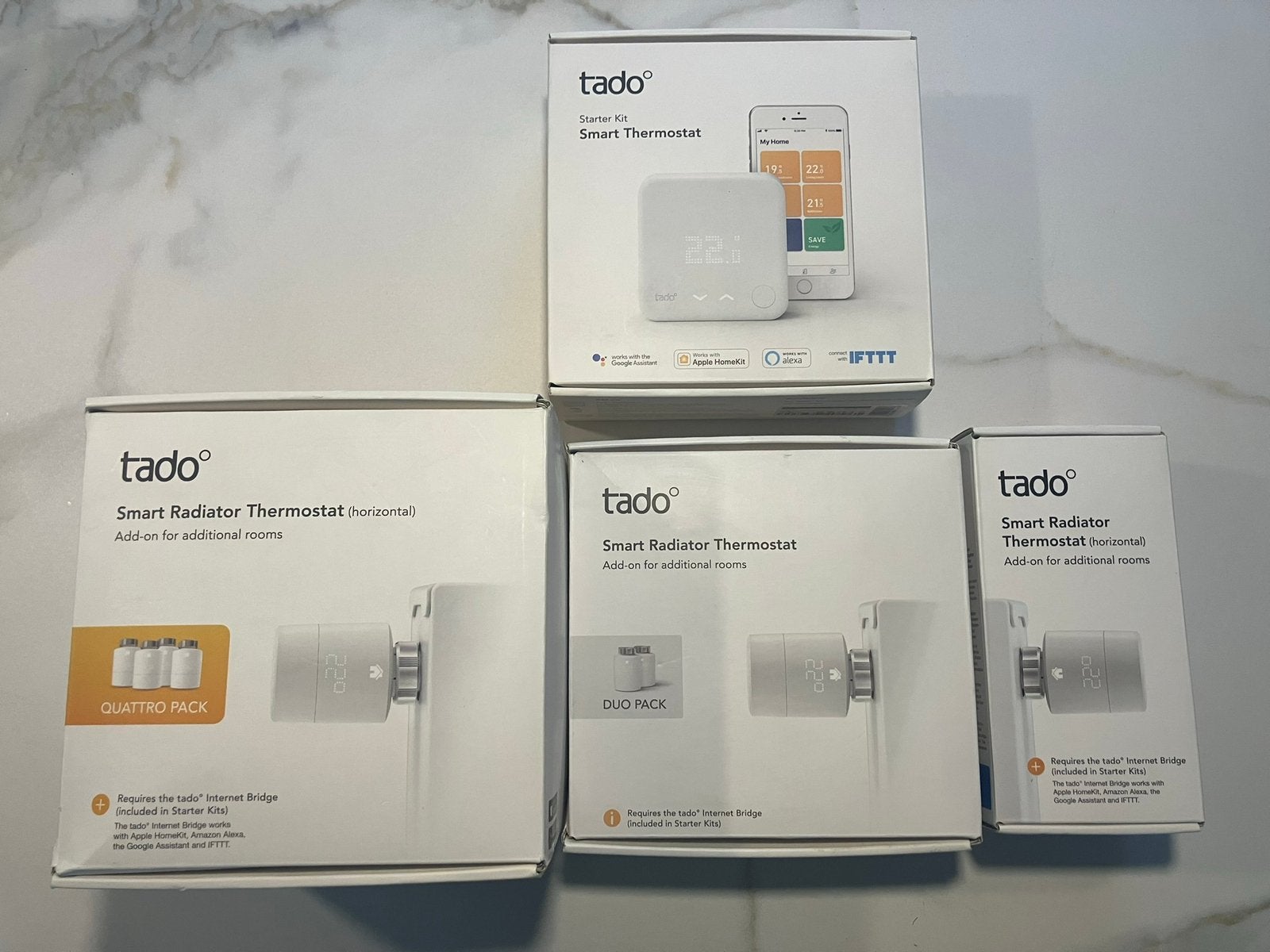 Tado starters set V3+ met 7 slimme radiatorknoppen, Ophalen of Verzenden, Slimme thermostaat, Gebruikt