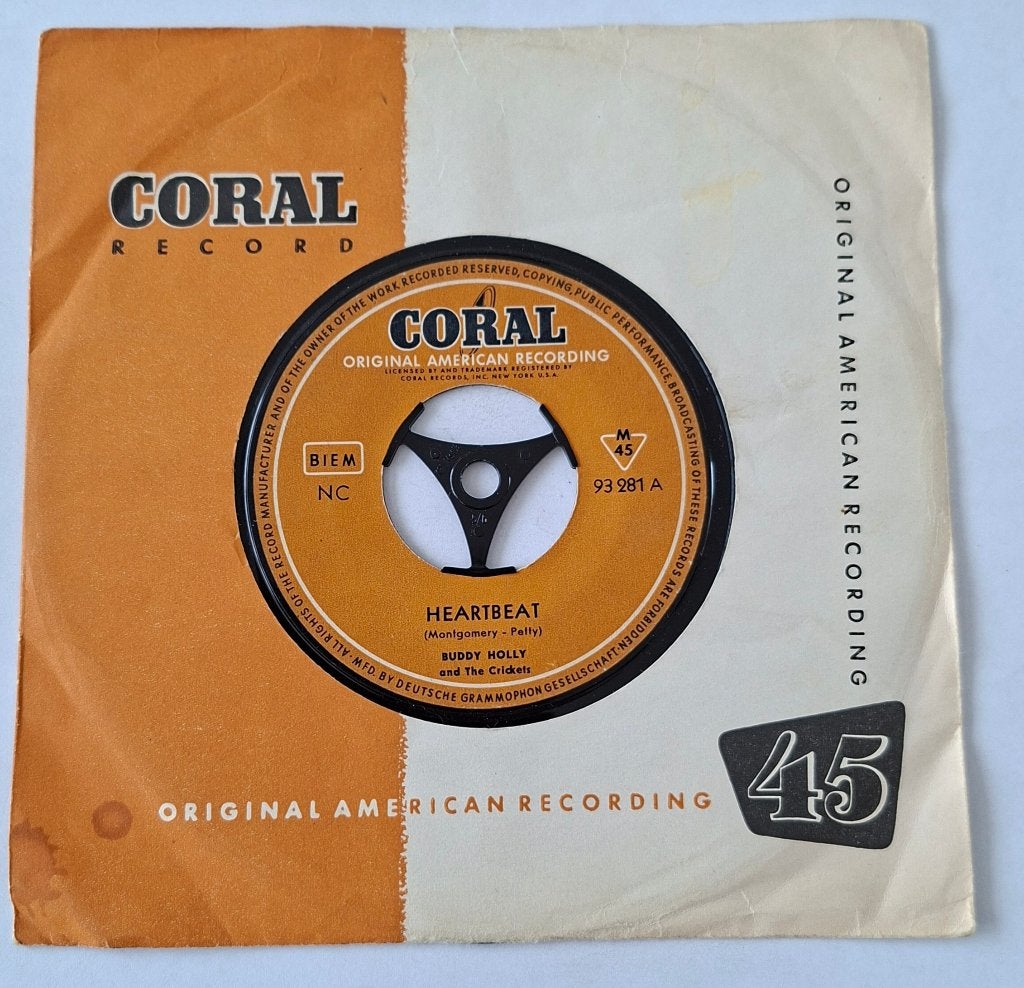 Buddy Holly with The Crickets - Heartbeat, Ophalen of Verzenden, Gebruikt, Pop, Single
