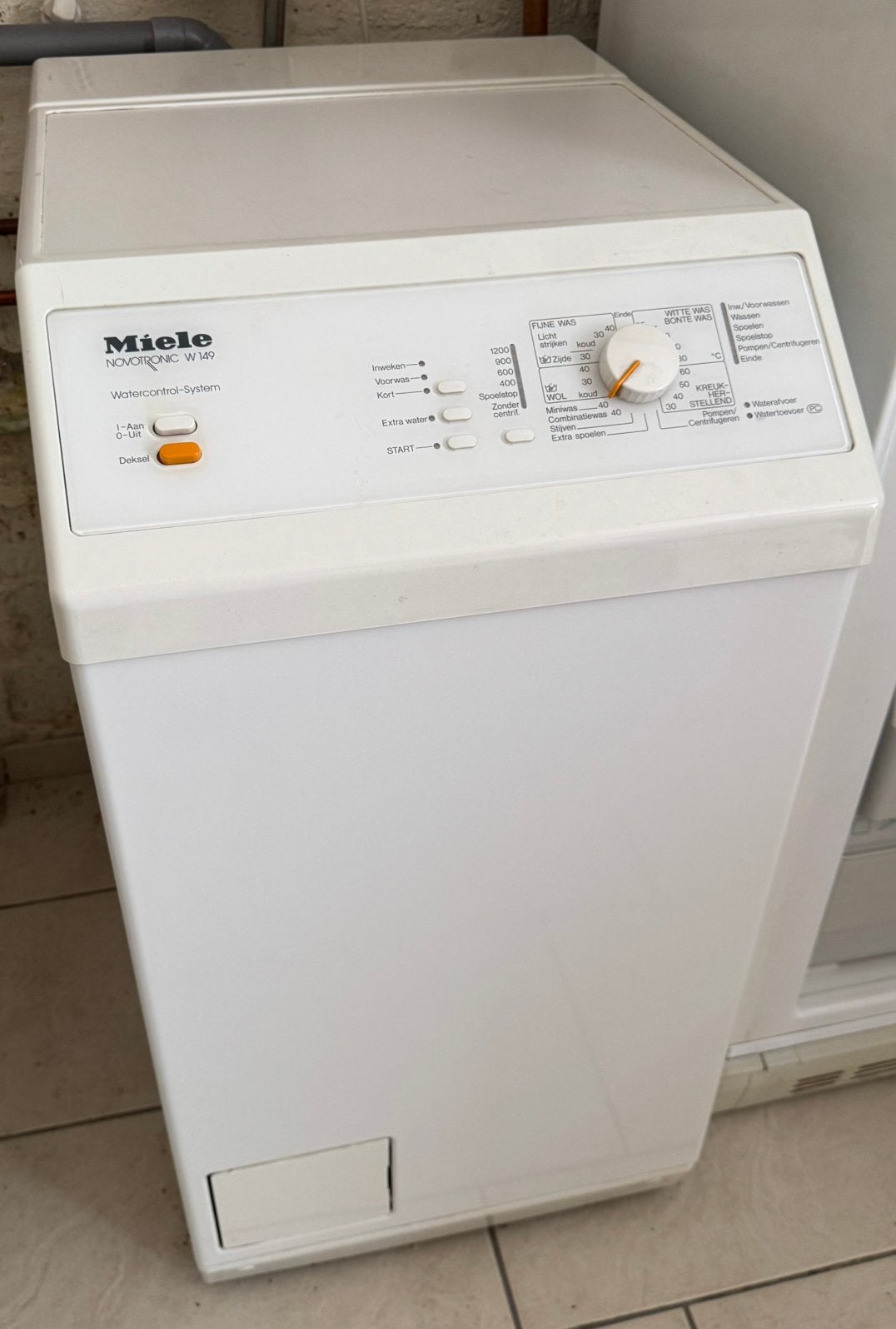 Wasmachine Miele, Ophalen, 1200 tot 1600 toeren, Gebruikt, 4 tot 6 kg