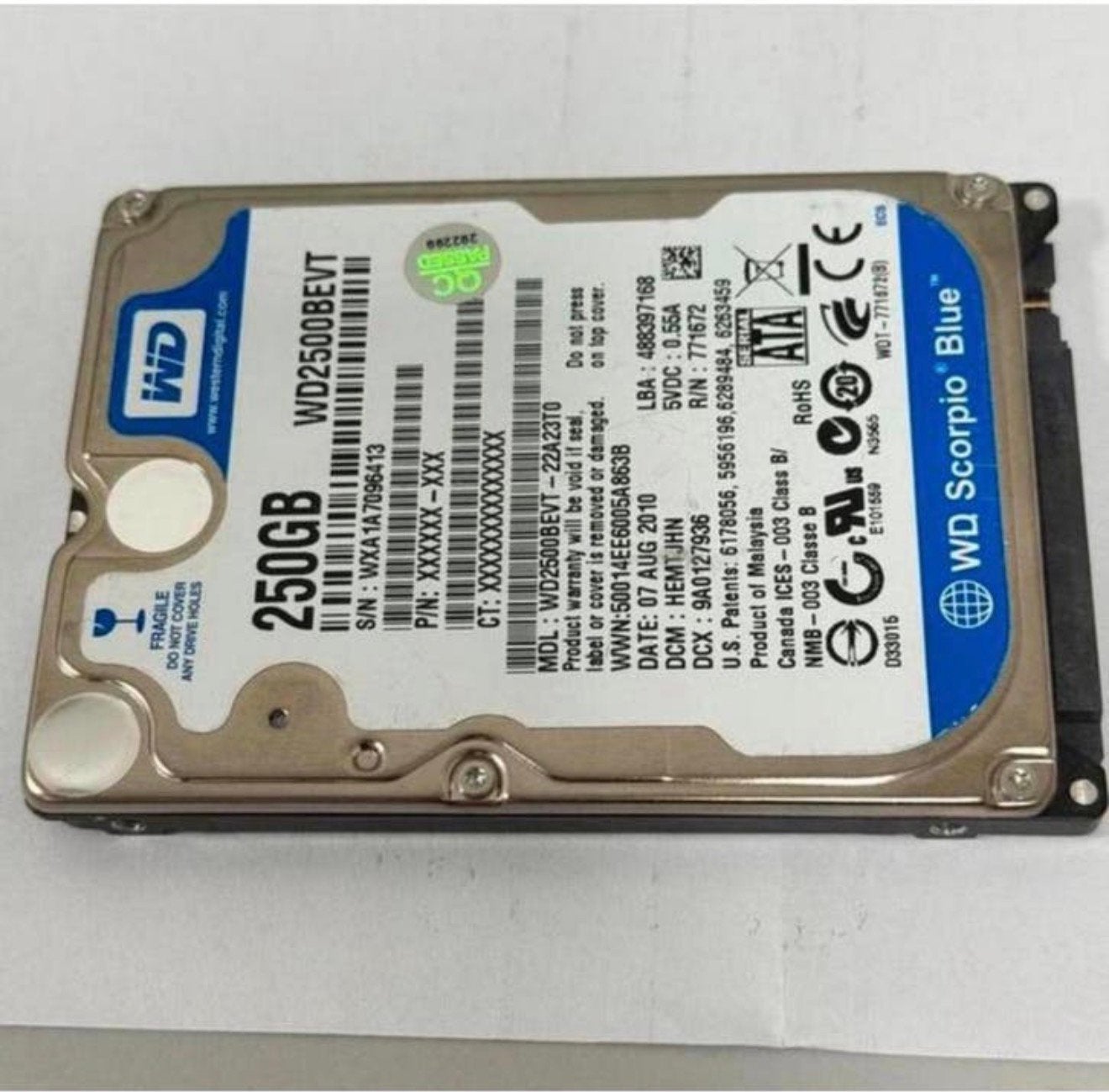 250GB SATA 2.5" HARD DISK DRIVE HIGH SIERRA 10.13.6 MACBOOK, Ophalen of Verzenden, Zo goed als nieuw, H, H