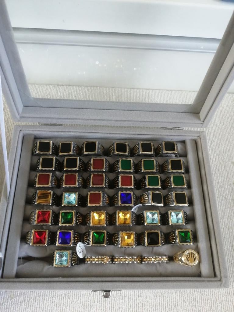 Ringen met kroontje partij 78 stuks RVS maten 7 t/m 12, Sieraden, Tassen en Uiterlijk, Ringen, IJzer of Staal, Nieuw, Ophalen of Verzenden