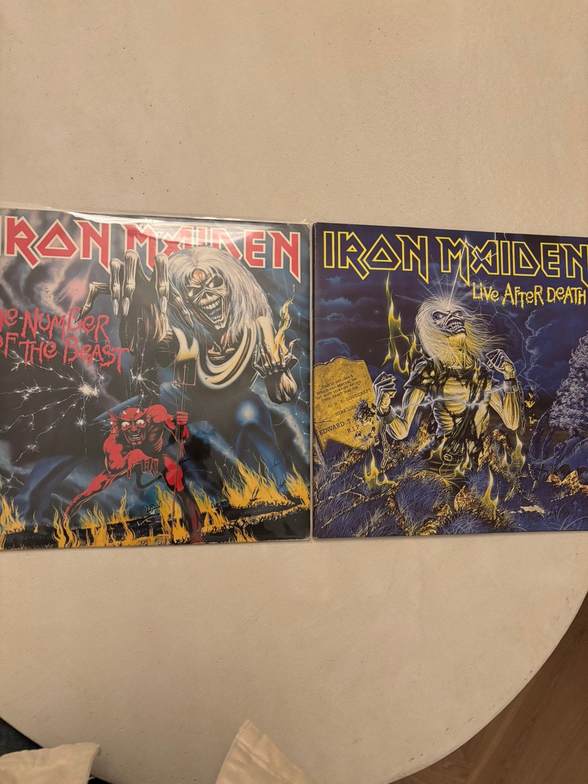 Lp’s iron maiden - number of the beast +live after death vg+, Cd's en Dvd's, Ophalen of Verzenden, Zo goed als nieuw
