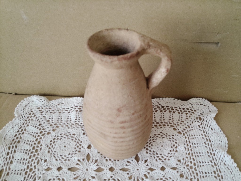 Bodemvondst 1e-3e eeuw Romeinse kan schenkkan wijn water17cm, Ophalen of Verzenden