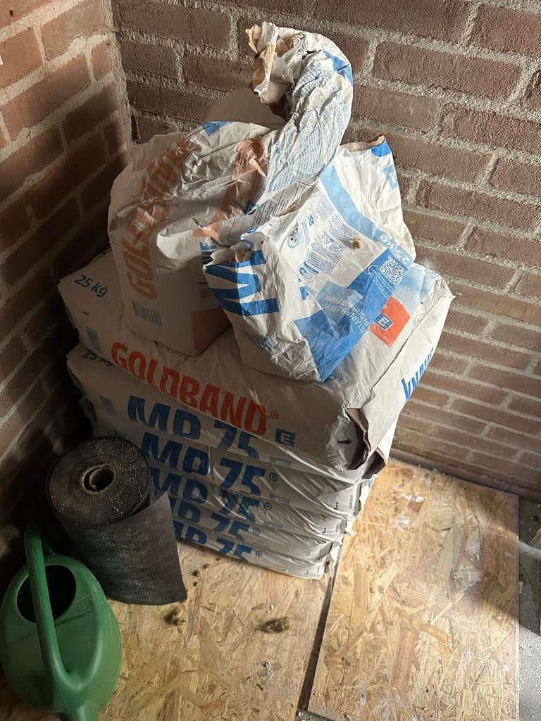 Knauf MP 75 en Goldband pleistergips - Nieuwe zakken, Ophalen, Zo goed als nieuw