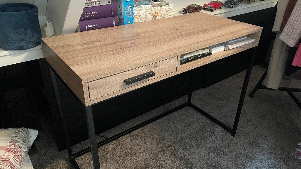 Bureau Zwart met houtkleur, Ophalen, Nieuw, Overige merken, Overige typen