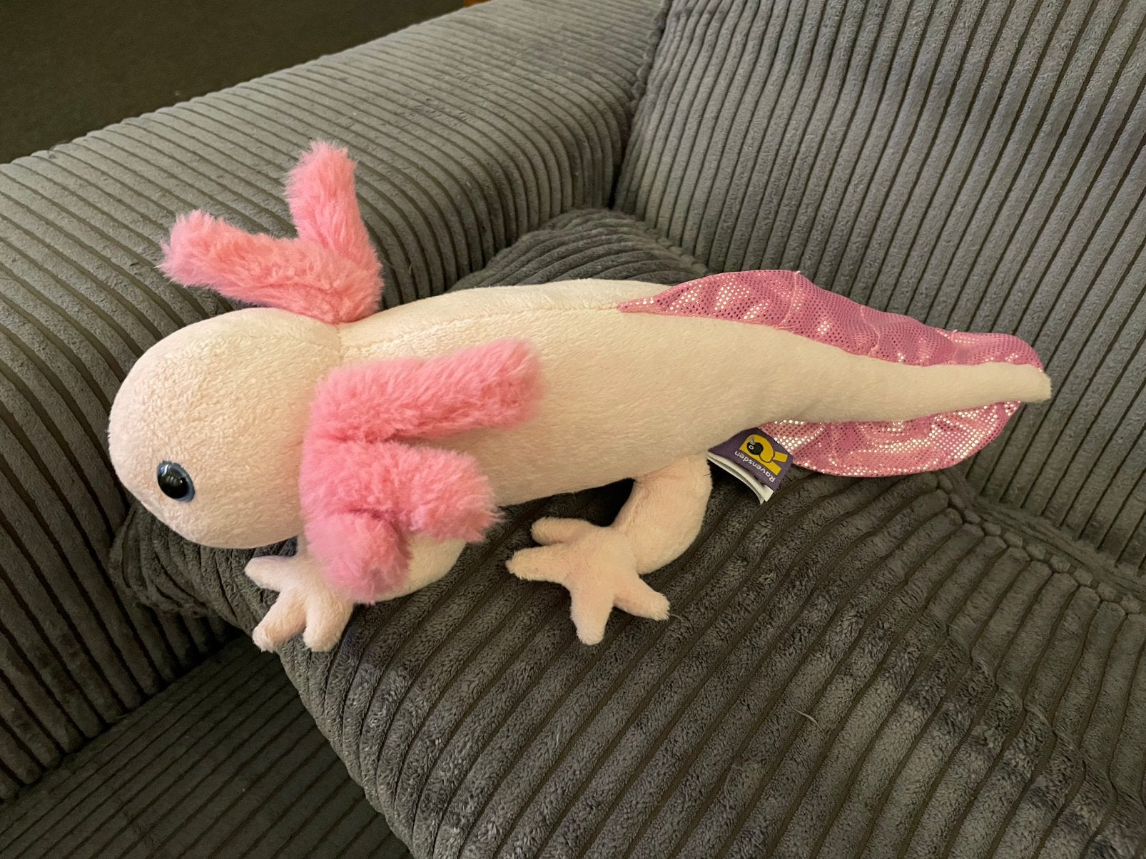 Leuke roze Lucy axolotl van Ravensden, Gebruikt, Overige typen, Ophalen of Verzenden, Middelgroot (20 tot 80 cm)