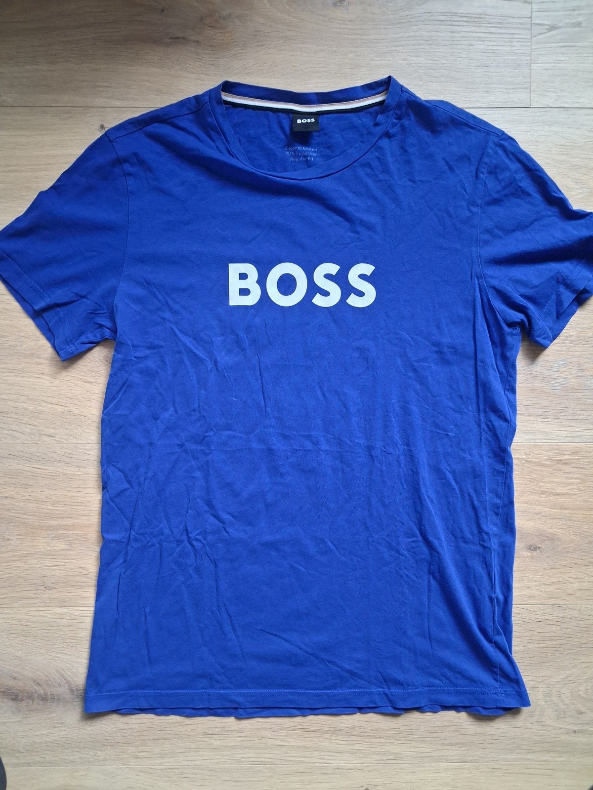 Hugo Boss T-shirt - Blauw - Maat M - Organisch Katoen, Kleding | Heren, Ophalen of Verzenden, Zo goed als nieuw, Hugo Boss, Maat 48/50 (M)