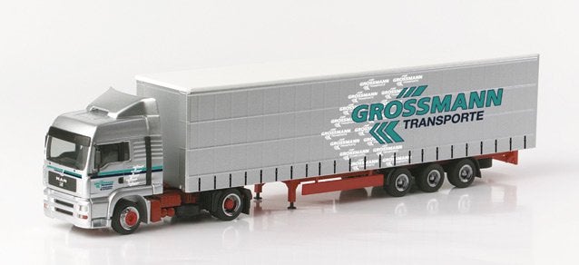 Herpa MAN TGA XL lowliner semitrailer "Grossmann", Nieuw, Ophalen of Verzenden