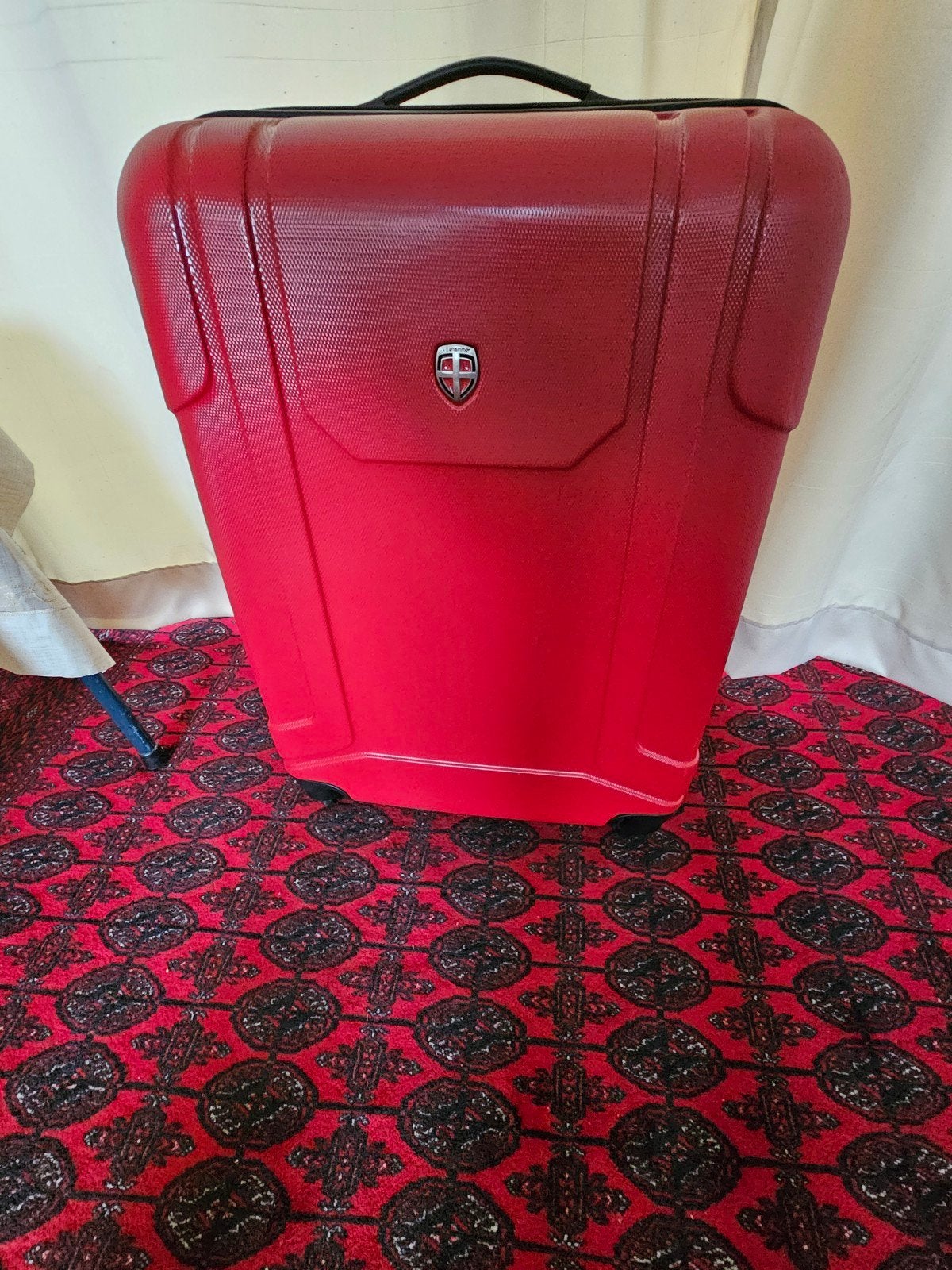Ellehammer Rode Koffer met Wieltjes en TSA Slot, Gebruikt, 50 tot 60 cm, Hard kunststof, 35 tot 45 cm