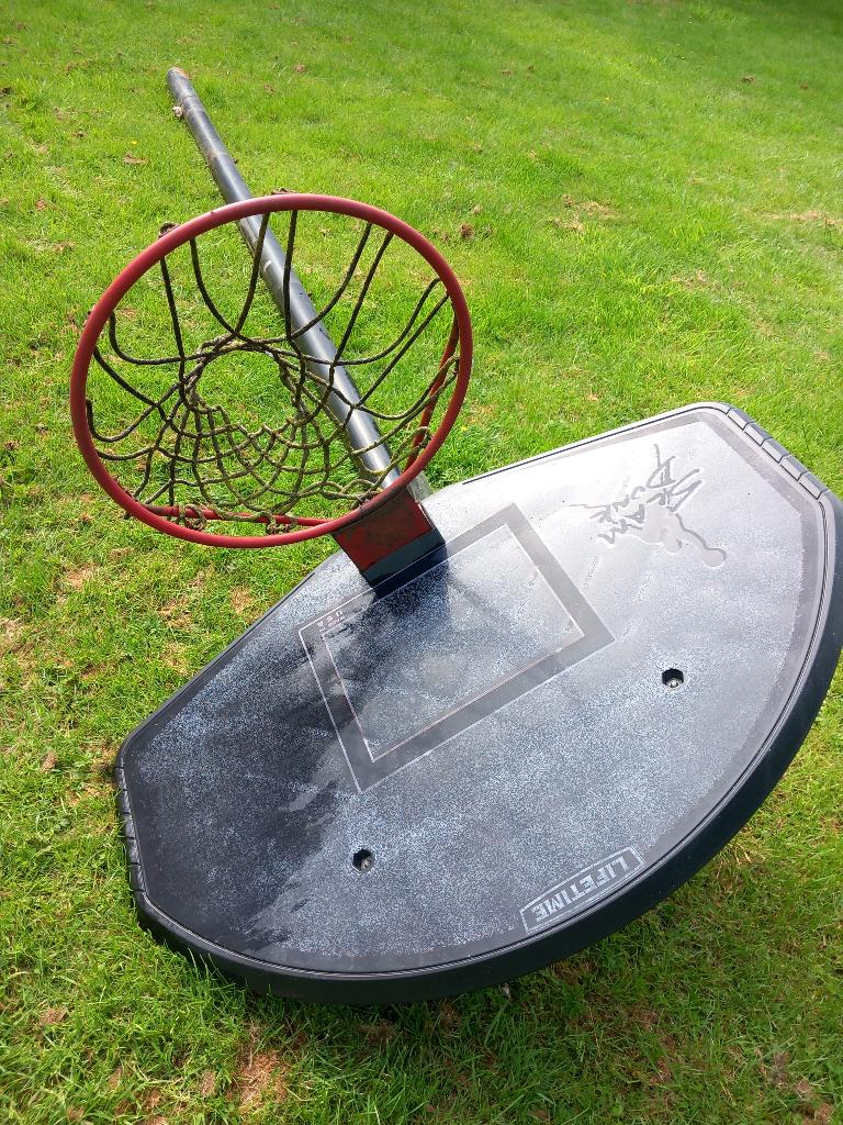 basketbalpaal, Ophalen, Gebruikt, Ring, Bord of Paal