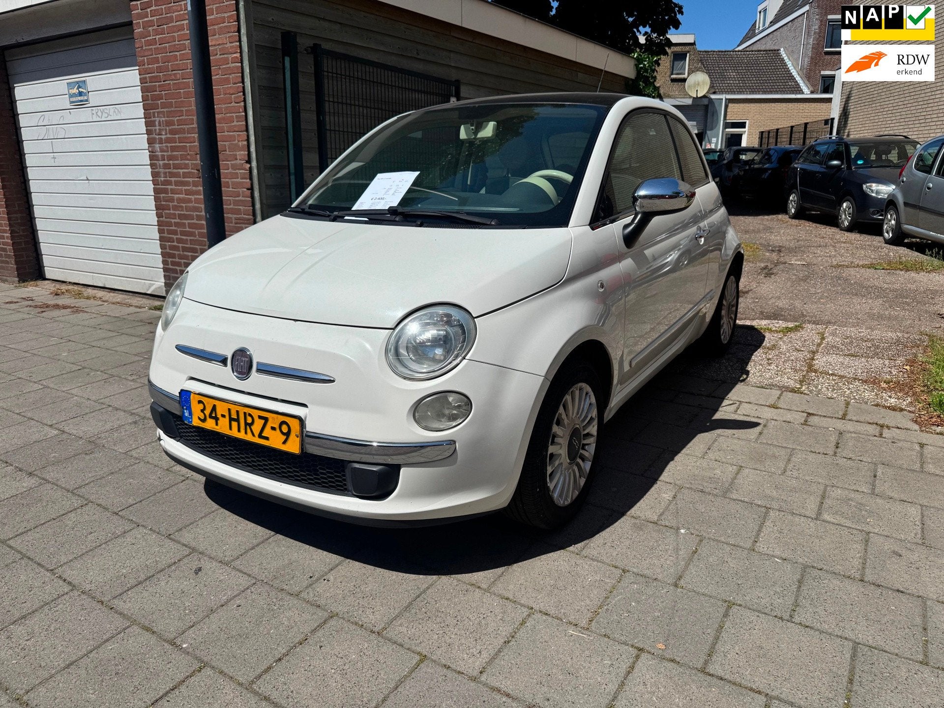 Fiat 500 1.2 Lounge NAP met nieuwe Apk!, Euro 5, Stof, Gebruikt, 4 cilinders